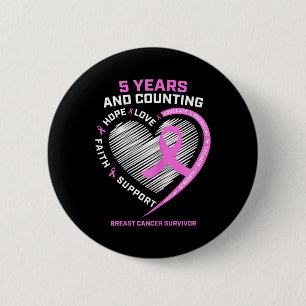 5 jaar borstkanker Overleving 5 jaar kankervrij Ronde Button 5,7 Cm