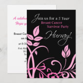 5 jaar Borstkanker Survivor Party uitnodiging (Voorkant / Achterkant)
