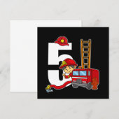 5 jaar brandweerdag brandweerwagen vijfde verjaard kaart (Voorkant / Achterkant)