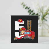 5 jaar brandweerdag brandweerwagen vijfde verjaard kaart (Staand voorkant)
