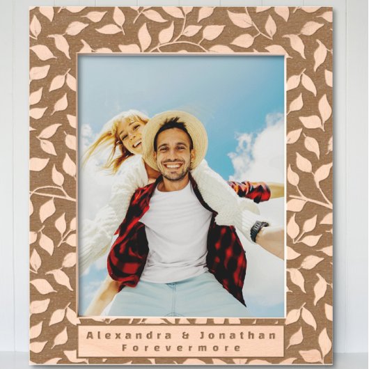 5 jaar bruiloft Jubileum grillige bladpatroon Gegraveerde Lijstjes