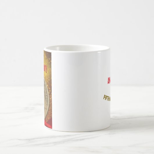 5 Jaar CUSTOM NAME AA Coin Glitter Koffiemok (Center)