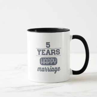 5 jaar gelukkig huwelijk mok