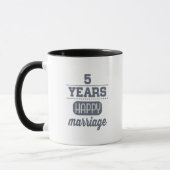 5 jaar gelukkig huwelijk mok (Links)
