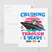 5 jaar getrouwd vieren met een cruise briefkaart (Voorkant / Achterkant)