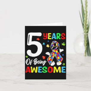 5 jaar geweldig verjaardagslint autisme kaart