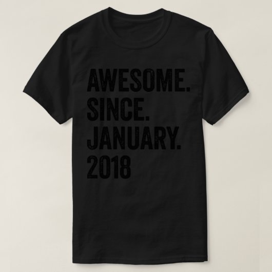 5 jaar Geweldige sinds januari 2018 5e verjaardag T-shirt (Design voorkant)