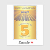 5 Jaar | Golden Ray 12 Stappen AANGEPASTE NAAM Sticker (Vel)