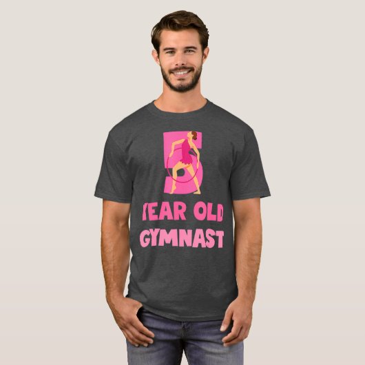 5 jaar Gymnastiek 5th Birthday Gift for Girls T-shirt (Voorkant volledig)