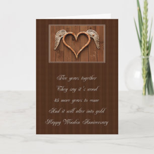 5 jaar Houten Hart Jubileum Kaart