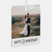 5 jaar Jubileum Fotocadeau Metalen Ornament (Voorkant Rechts)