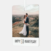 5 jaar Jubileum Fotocadeau Metalen Ornament (Voorkant links)