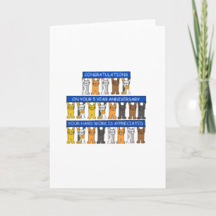 5 jaar Jubileum gefeliciteerd katten Kaart