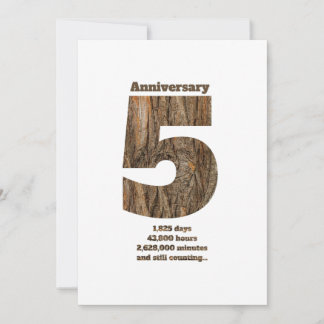 5 Jaar Jubileum - Houten Jubileum Mijlpaal Kaart