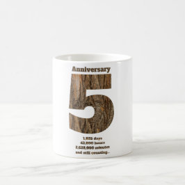 5 Jaar Jubileum - Houten Jubileum Mijlpaal Koffiemok