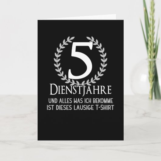 5 jaar Jubileum van het bedrijf partijwerknemers Kaart (Voorkant)