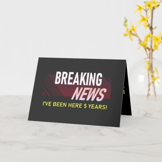 5 jaar Jubileum van het werk 5e waardering werknem Kaart (Gele Bloem)