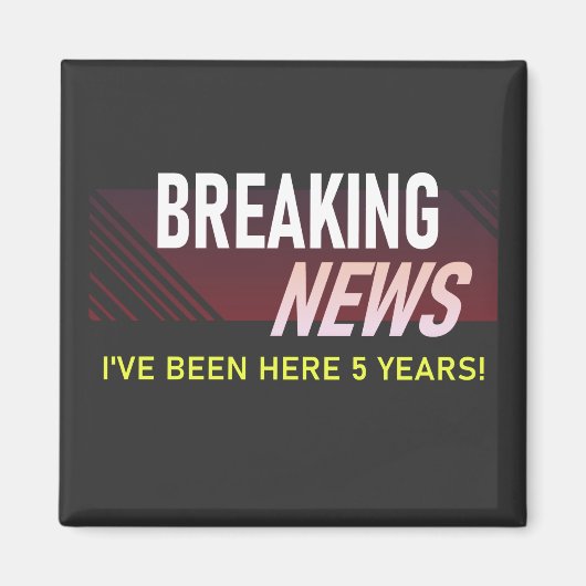 5 jaar Jubileum van het werk 5e waardering werknem Magneet (Voorkant)