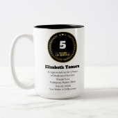 5 jaar Jubileum van werkzaamheden | Personeelswaar Tweekleurige Koffiemok (Links)