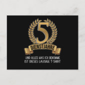 5 jaar Jubileum vennootschap met werknemers Briefkaart (Voorkant)