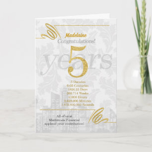 5 jaar Jubileum werknemers Kaart