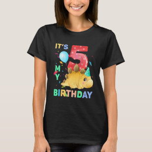 5 jaar Kinder Cute Dino Dinosaur 5e vijfdaagse Mei T-shirt