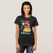 5 jaar Kinder Cute Dino Dinosaur 5e vijfdaagse Mei T-shirt (Voorkant volledig)