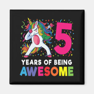 5 jaar na geboorte abbing Unicorn Party Gift 5 jaa Magneet