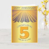 5 Jaar Nuchter Jubileum | Gouden Straal 12 Stappen Kaart (Gele Bloem)