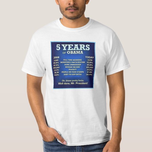 5 JAAR OBAMA T-SHIRT (Voorkant)