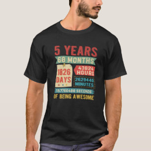 5 jaar oud - 5 jaar geboortedag - decorptie dag t-shirt