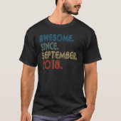 5 jaar oud 5 jaar Geweldige sinds september T-shirt (Voorkant)