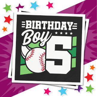 5 Jaar Oud Baseball Party Thema 5e Verjaardag Jong Servet