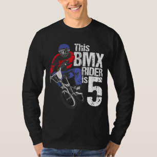 5 Jaar Oud BMX Verjaardagsfeest Jongens Dirt Bike  T-shirt