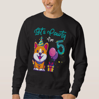 5 jaar oud corgi hond 5e verjaardag laten we feest trui