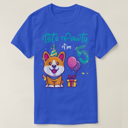 5 jaar oud Corgi Hondenliefhebber 5th Birthday Lat T-shirt (Design voorkant)