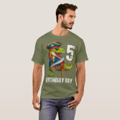 5 jaar oud Dinosaur Pirate 5th Birthday Boy T-shirt (Voorkant volledig)
