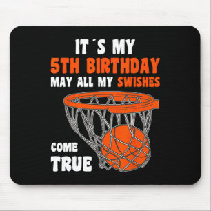 5 Jaar Oud Gelukkig 5e Verjaardag Basketbal 5e Geb Muismat