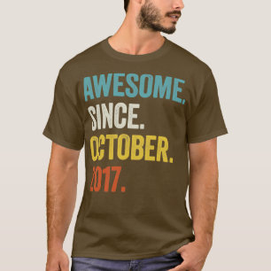 5 jaar oud Geweldige sinds oktober 2017 5th Birthd T-shirt