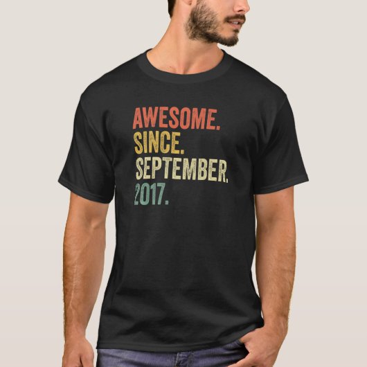 5 jaar oud Geweldige sinds september 2017 5e geboo T-shirt (Voorkant)