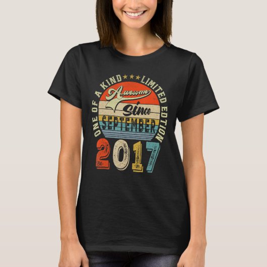 5 jaar oud Geweldige sinds september T-shirt (Voorkant)