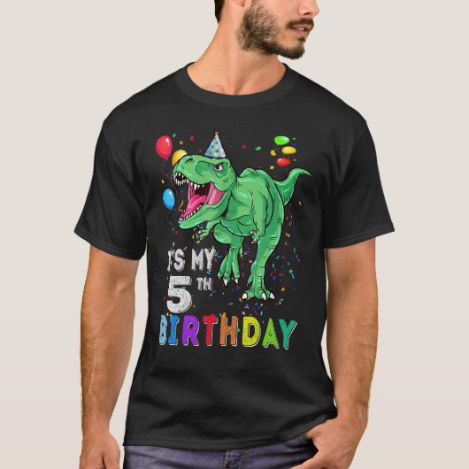 5 jaar oud Het is mijn vijfde verjaardag Dinosaur T-shirt (Voorkant)