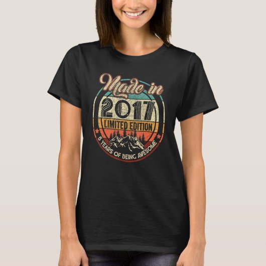 5 jaar oud in 2017 t-shirt (Voorkant)