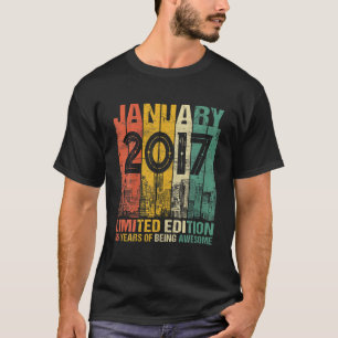 5 jaar Oud januari 2017 Limited Edition 5th Birthd T-shirt