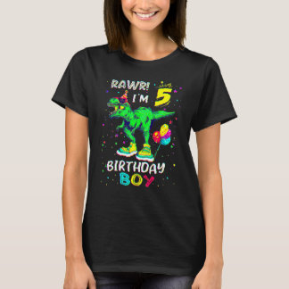 5 jaar oud jongetje T Rex Dinosaur 5th Birthday Sh T-shirt