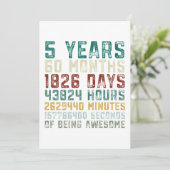  5 jaar oud Jubileum van de vijfde verjaardag van  Kaart (Staand voorkant)