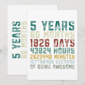  5 jaar oud Jubileum van de vijfde verjaardag van  Kaart (Voorkant / Achterkant)