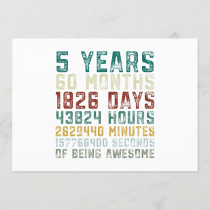  5 jaar oud Jubileum van de vijfde verjaardag van  Kaart