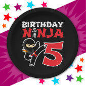 5 Jaar Oud Karate Ninja Party Kinder 5e Verjaardag Papieren Bordje