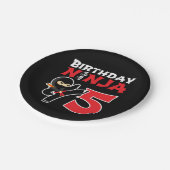 5 Jaar Oud Karate Ninja Party Kinder 5e Verjaardag Papieren Bordje (Gekanteld)